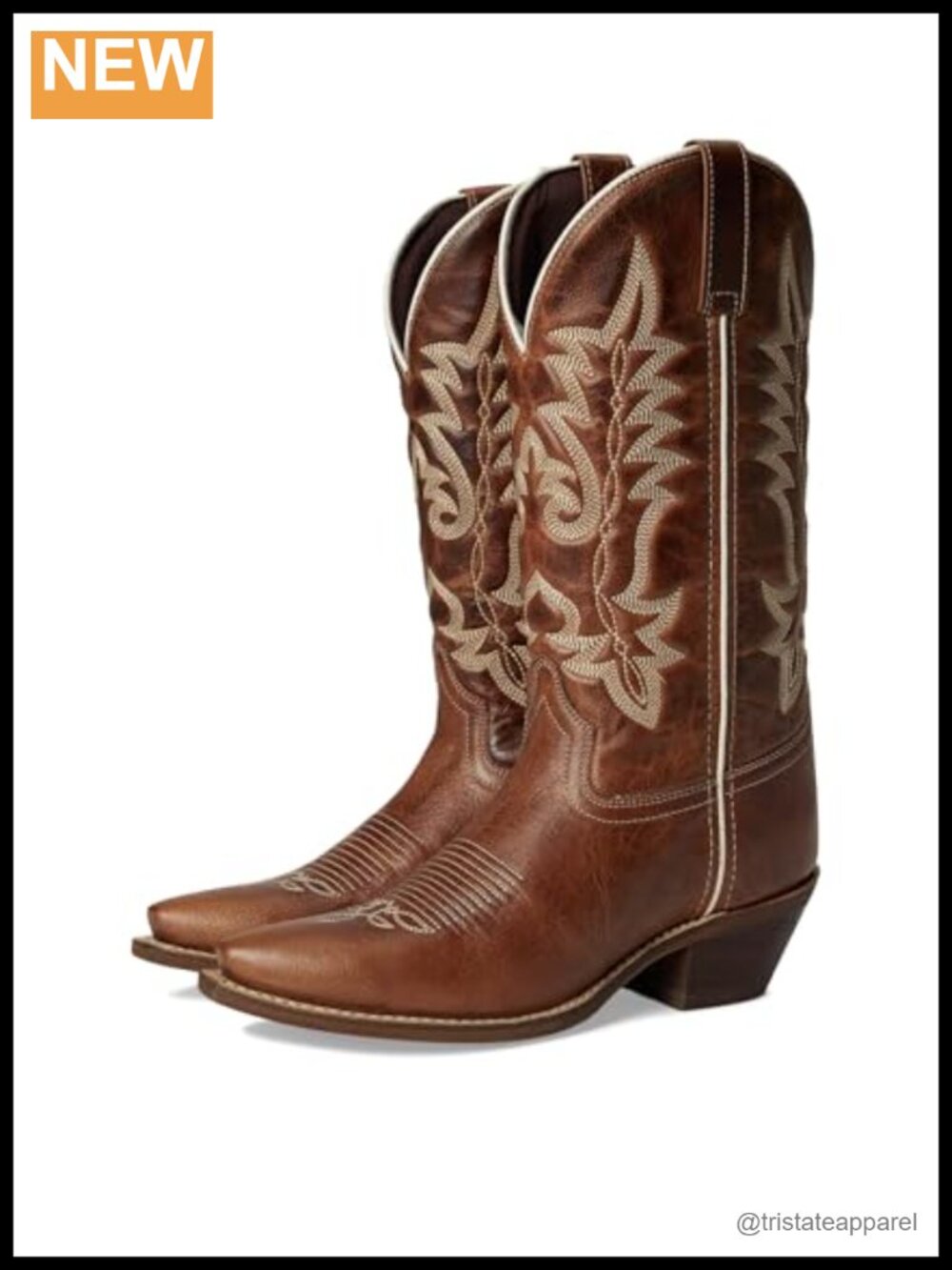 Laredo Women's Embroidered Snip Toe Pull-On Casual Boots Mid Calf Low Heel